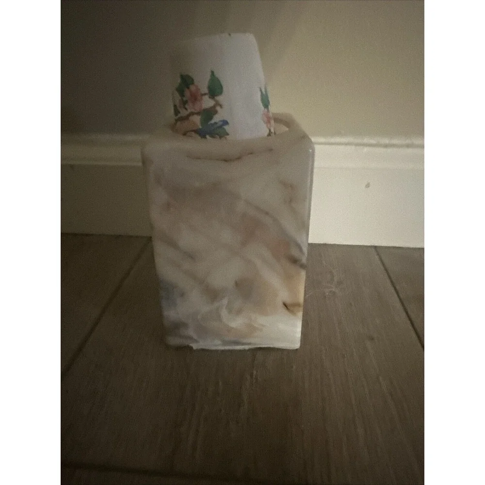 Vintage‎ Faux Brown Marble Stone Dixie Bathroom Cup Holder - Pop Up Dispenser